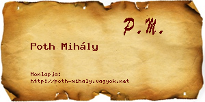 Poth Mihály névjegykártya